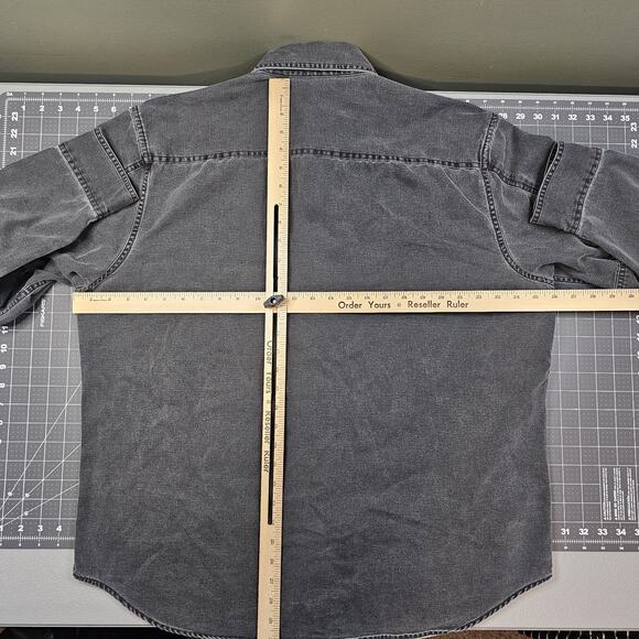 Levis Canvas Shirt XL Black Work Faded Grunge Western Biker Mechanic Heritage - Picture 11 of 13